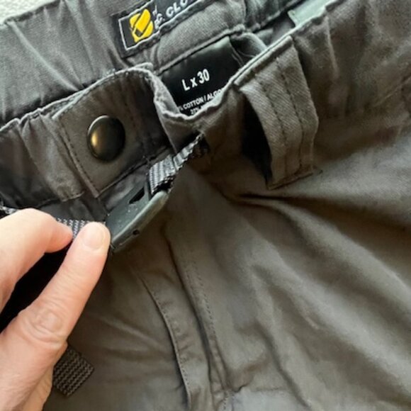 BC Clothing CO Gray Convertible Hiking Pants- Size L x 30 - Picture 2 of 11